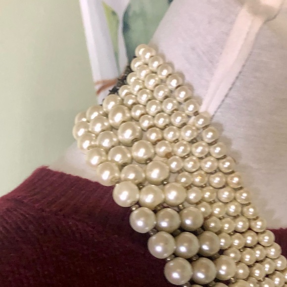 7 Strand Faux Pearl Necklace Maximalist - Picture 4 of 10